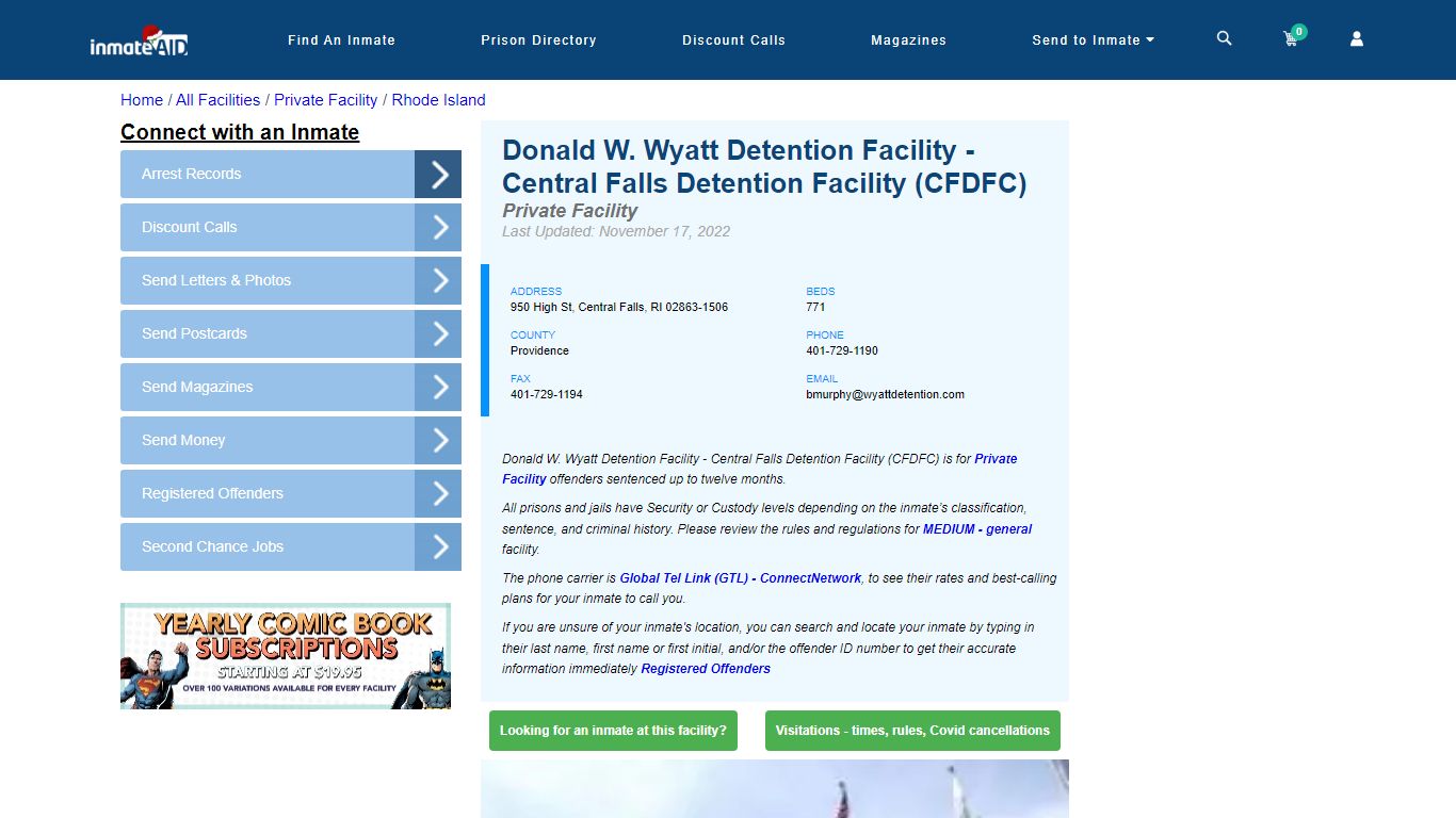 Donald W. Wyatt Detention Facility - Central Falls Detention Facility ...