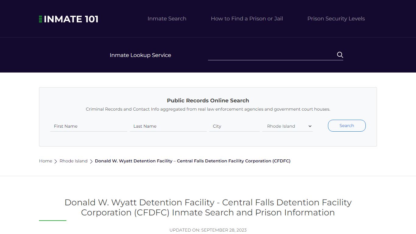 Donald W. Wyatt Detention Facility - Nationwide Inmate Search