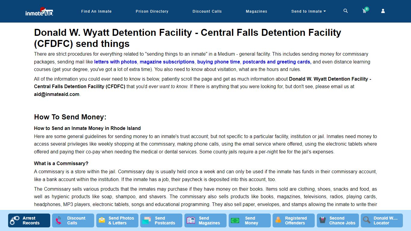 Donald W. Wyatt Detention Facility - InmateAid