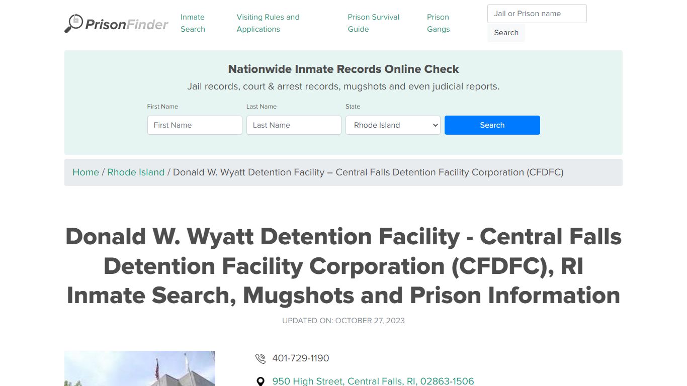Donald W. Wyatt Detention Facility - Central Falls Detention Facility ...